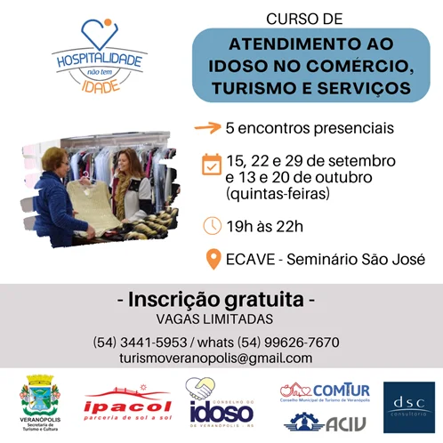 ACI Veranópolis promove curso de Atendimento ao Idoso no Comércio, Turismo e Serviços 8 aci veranopolis
