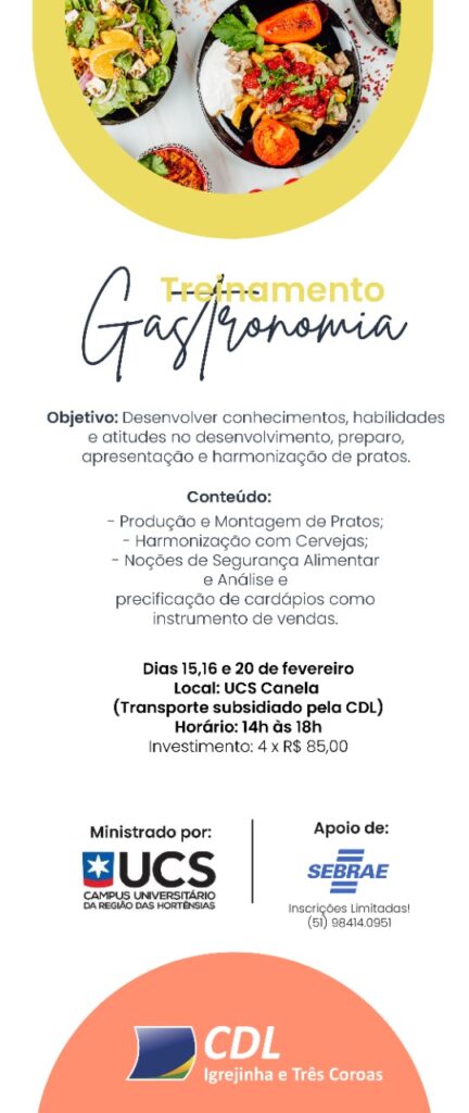 Treinamento exclusivo para área Gastronômica na UCS tem apoio da CDL Igrejinha e Três Coroas 11 418318 1047398 treinamento cdl ucs sebrae