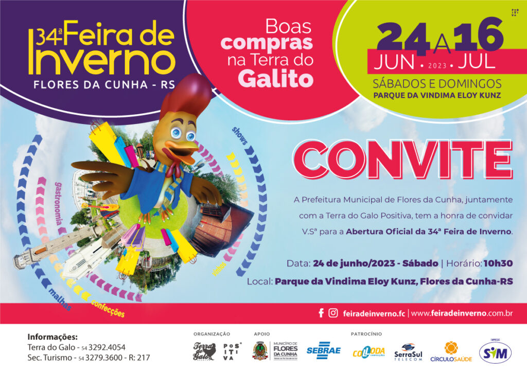 Feira de Inverno de Flores da Cunha abre neste sábado 11 Convite Feira de Inverno