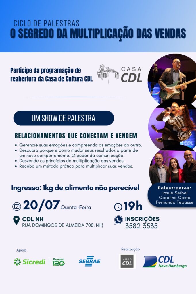 CDL-NH realizará palestra com o tema "O segredo da multiplicação das vendas” 3 WhatsApp Image 2023 06 26 at 11.48.25