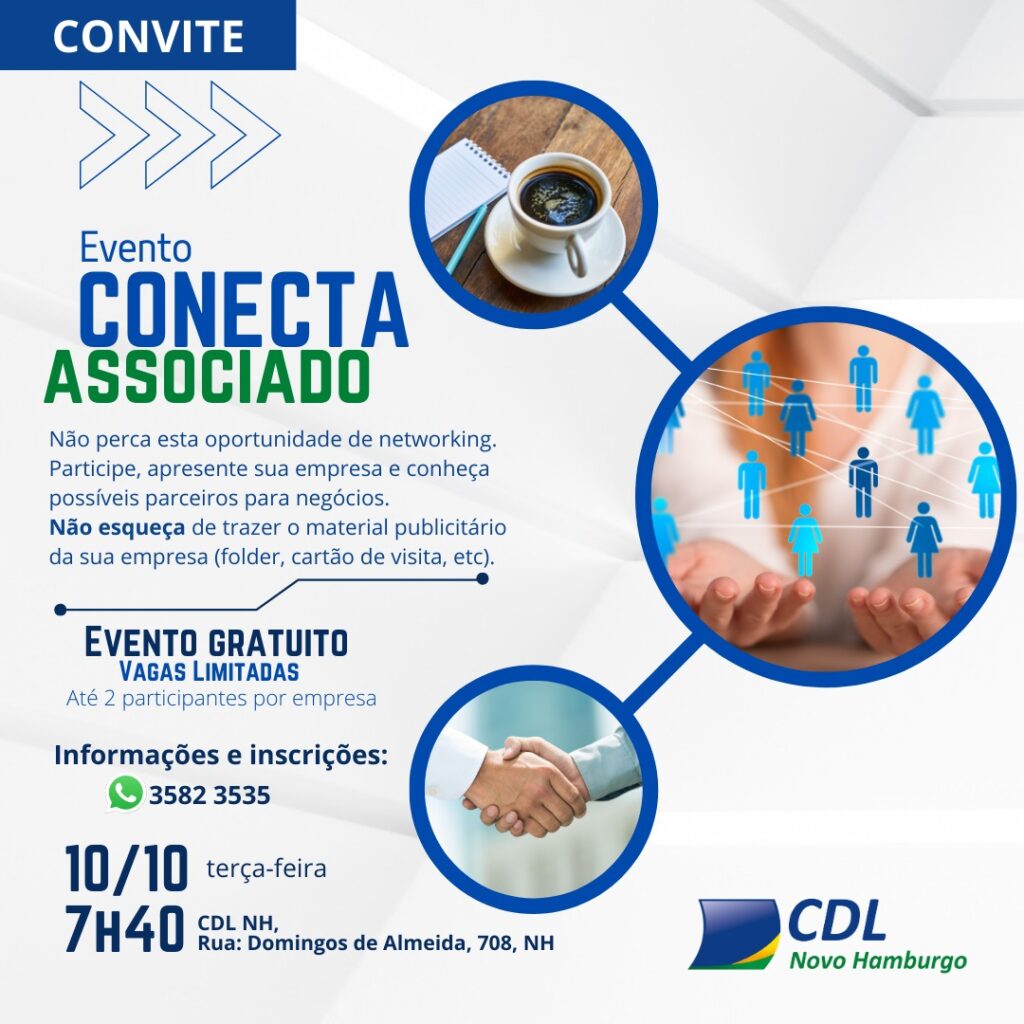 CDL-NH convida para Conecta Associado 5 Convite Conecta Associado Outubro