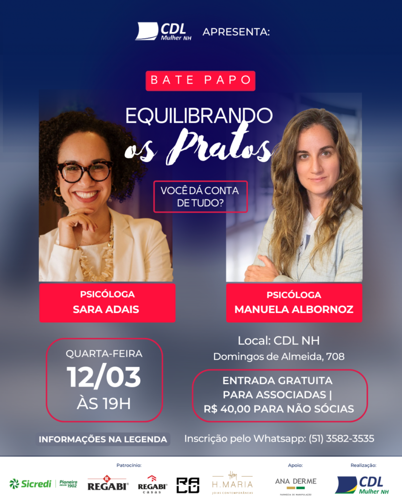 CDL Mulher promove evento "Equilibrando os Pratos" em comemoração ao Dia da Mulher 10 Convite bate papo