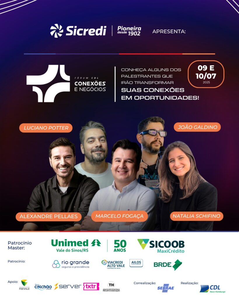 Saiu a programação oficial do Fórum CDL – Conexões e Negócios 9 arte palestrantes